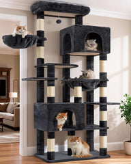 Heybly cat tree top perch offers an expansive resting space for larger cats.