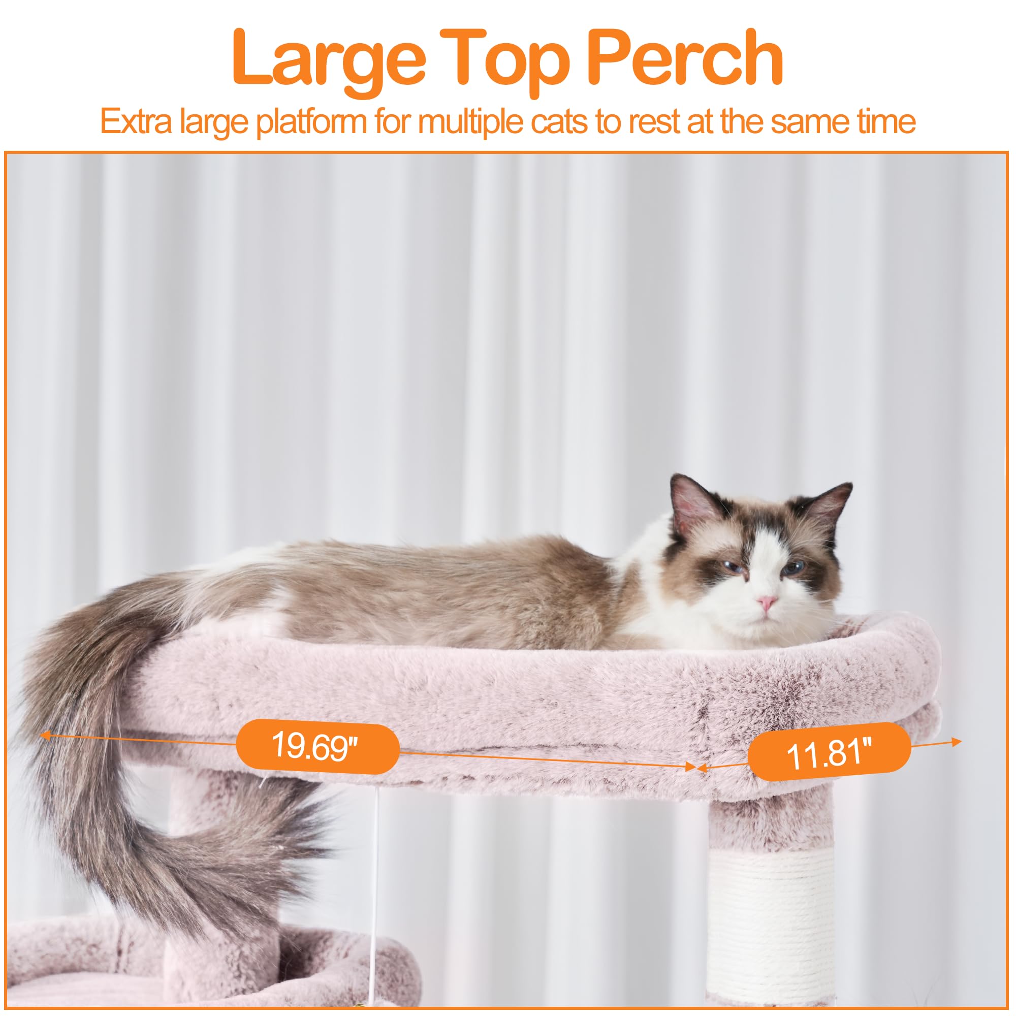 Heybly Cat Tree two hanging beds invite lounging and gentle swaying