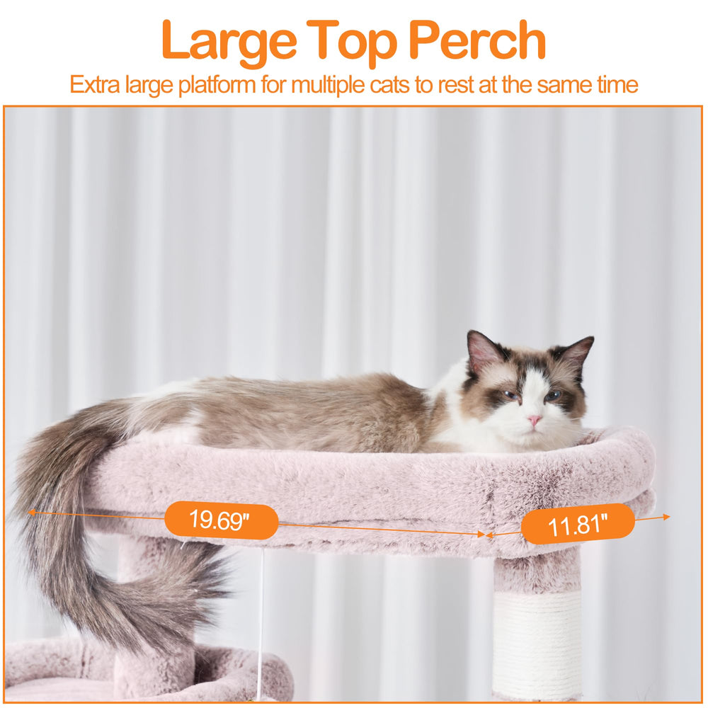 Heybly Cat Tree two hanging beds invite lounging and gentle swaying