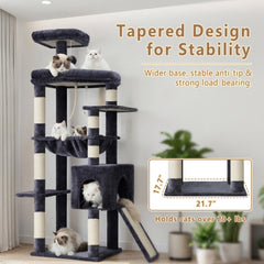 Heybly heavy-duty cat tree anti-tip device adds safety during play.