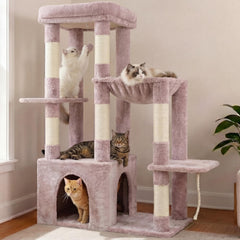 Heybly heavy-duty cat tree baseplate provides stable support for large cats.