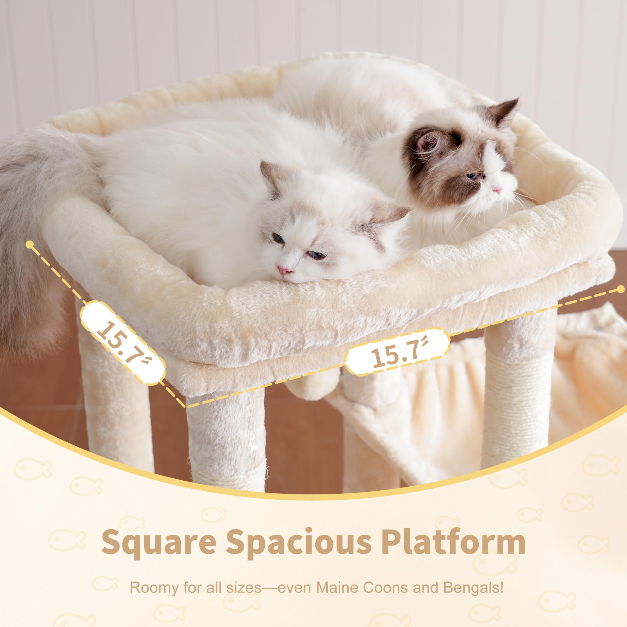 Heybly Heavy Duty Cat Tree multi-level structure supports climbing and lounging