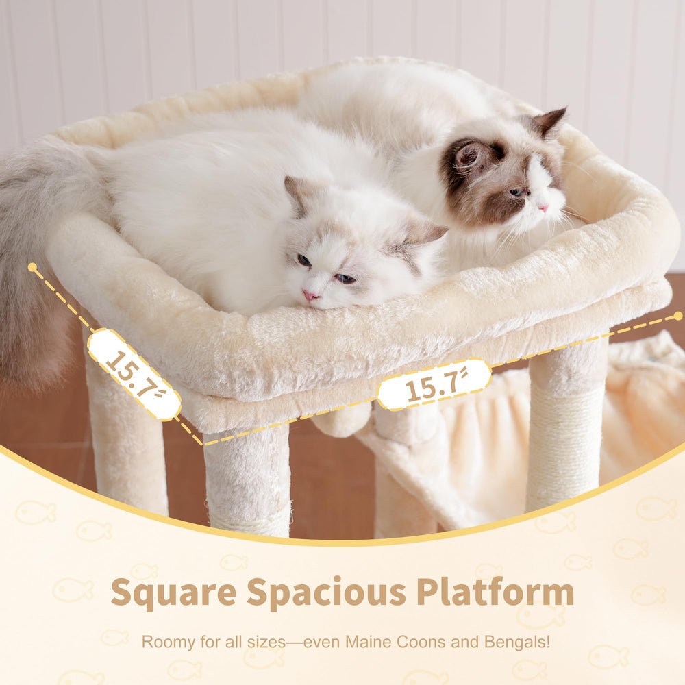 Heybly Heavy Duty Cat Tree multi-level structure supports climbing and lounging