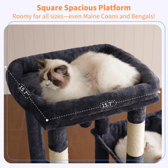 Heybly Heavy Duty Cat Tree four-level structure encourages climbing and independent play.
