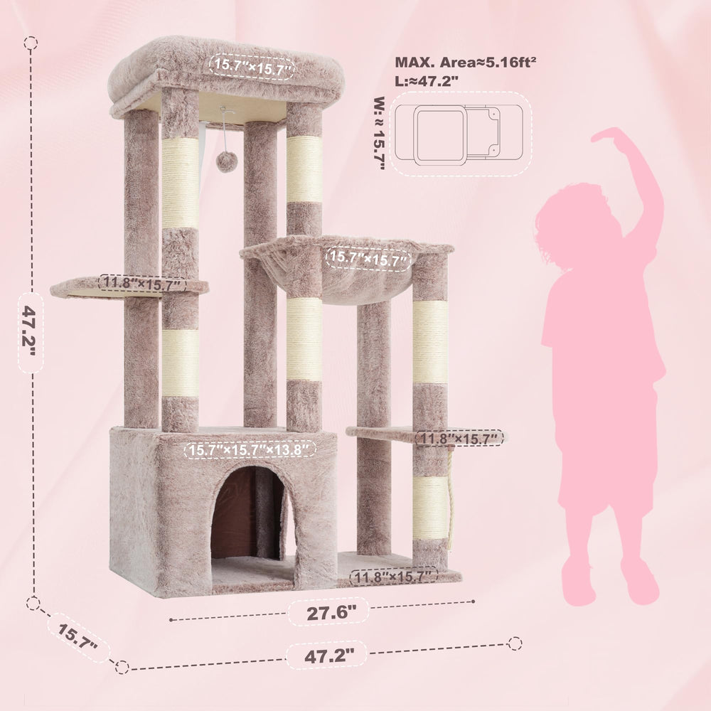 Heybly heavy-duty cat tree mushroom perch for sunlit lounging.