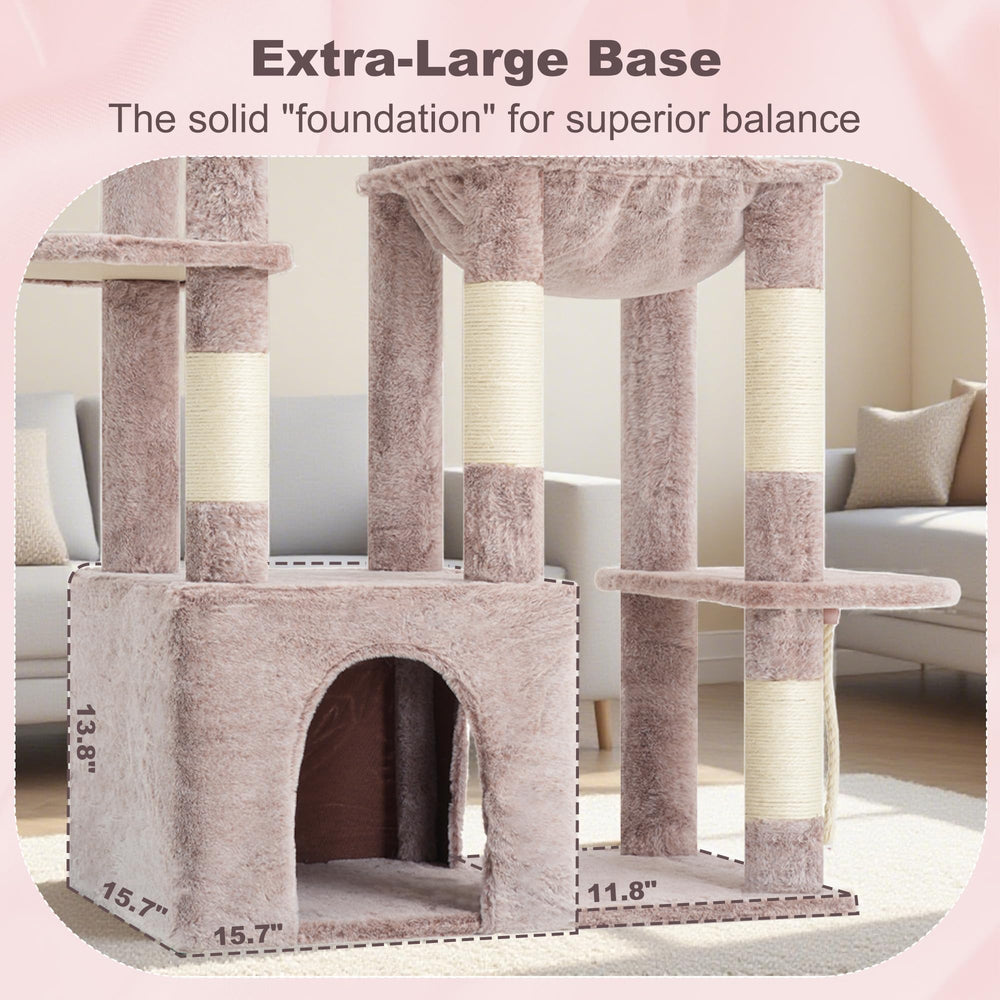 Heybly heavy-duty cat tree plush hammock for cozy naps.