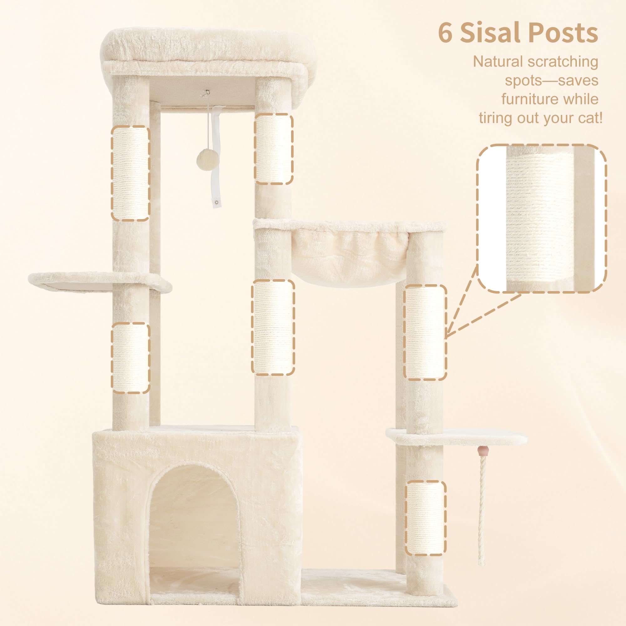 Heybly Heavy Duty Cat Tree includes quick assembly tools for setup