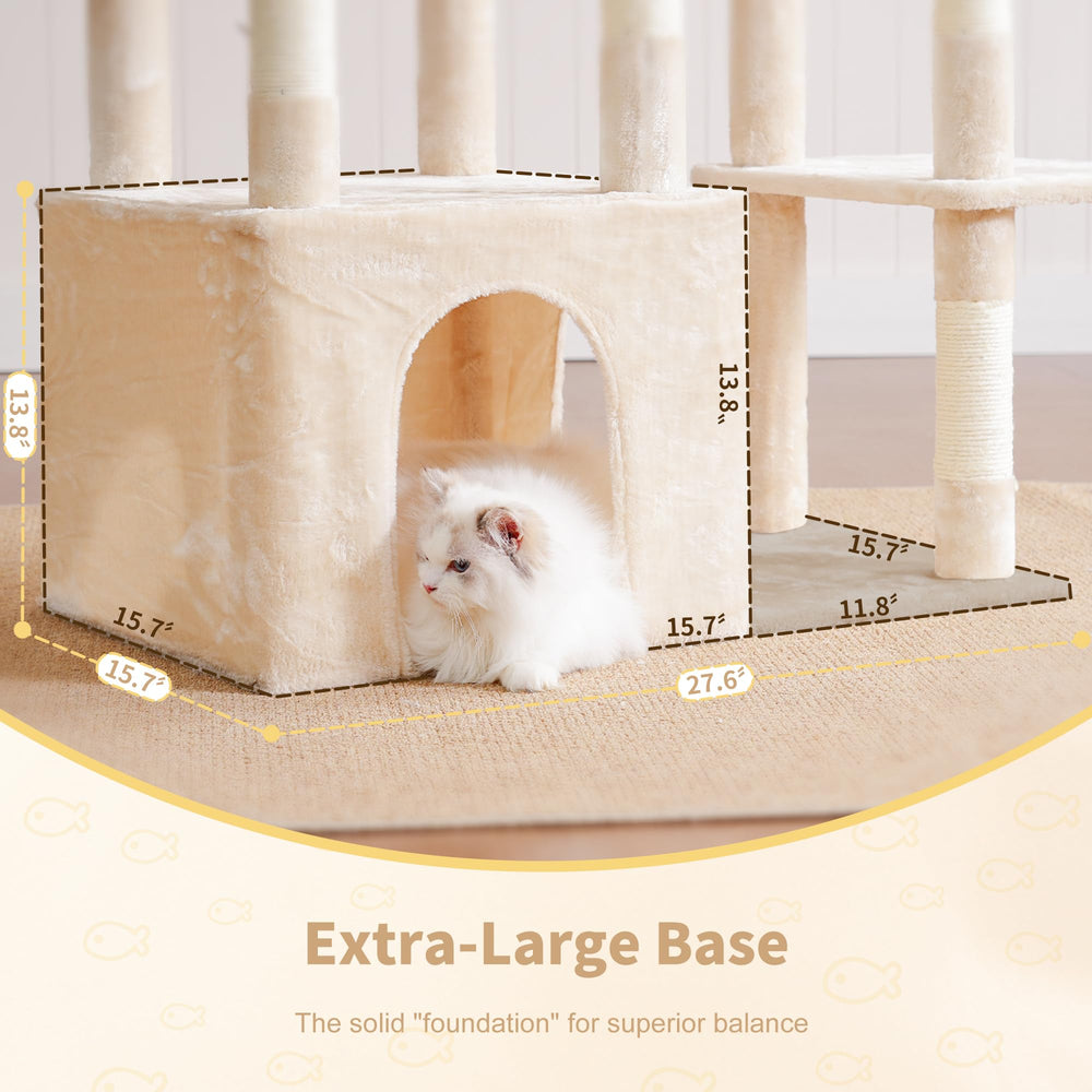 Heybly Heavy Duty Cat Tree removable top perch cushions for easy cleaning
