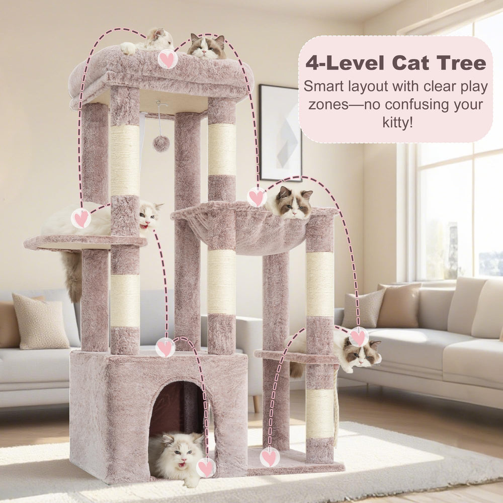 Heybly heavy-duty cat tree top perch offers elevated view and quiet rest.