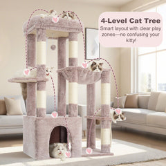Heybly heavy-duty cat tree top perch offers elevated view and quiet rest.