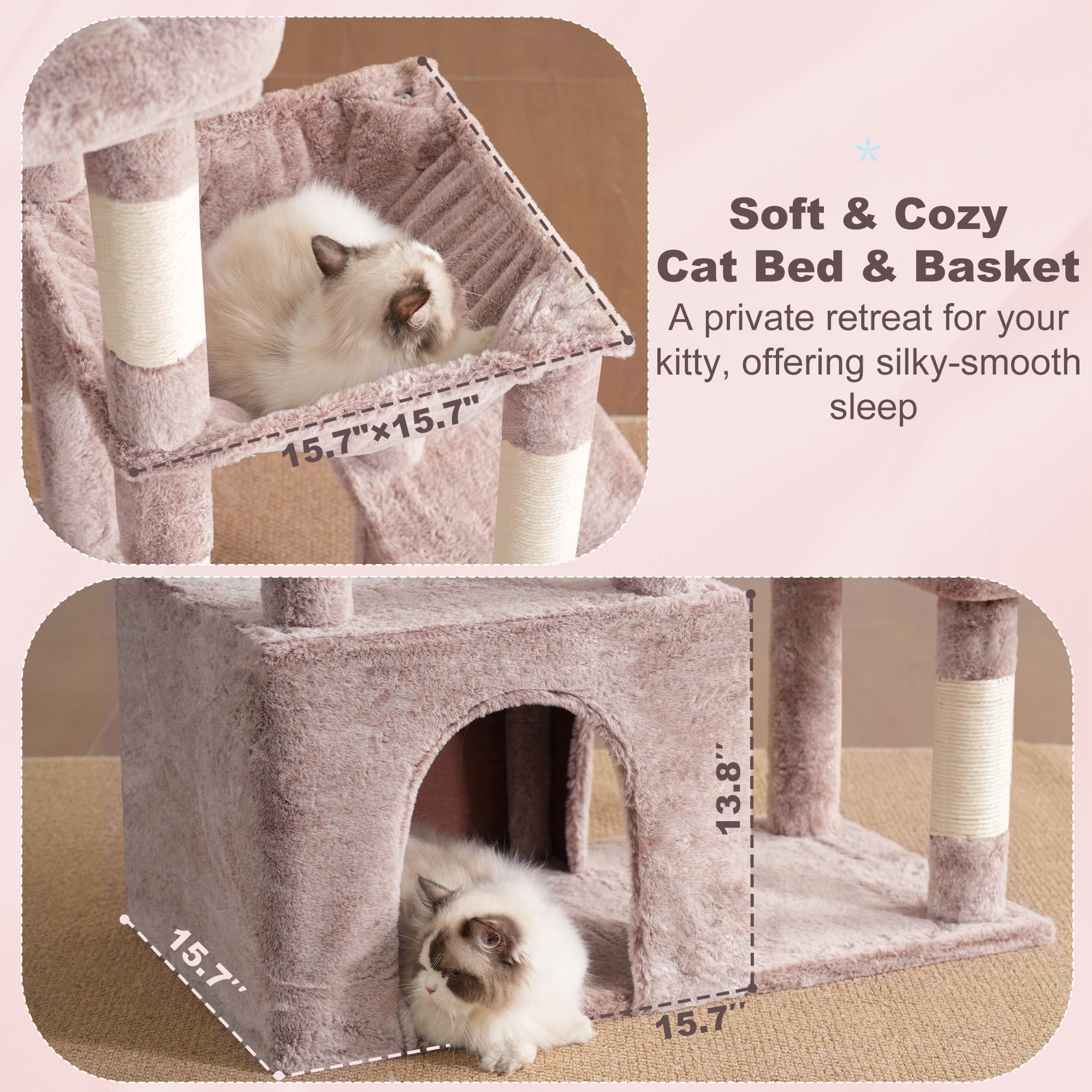 Heybly heavy-duty cat tree toy balls encourage interactive play.