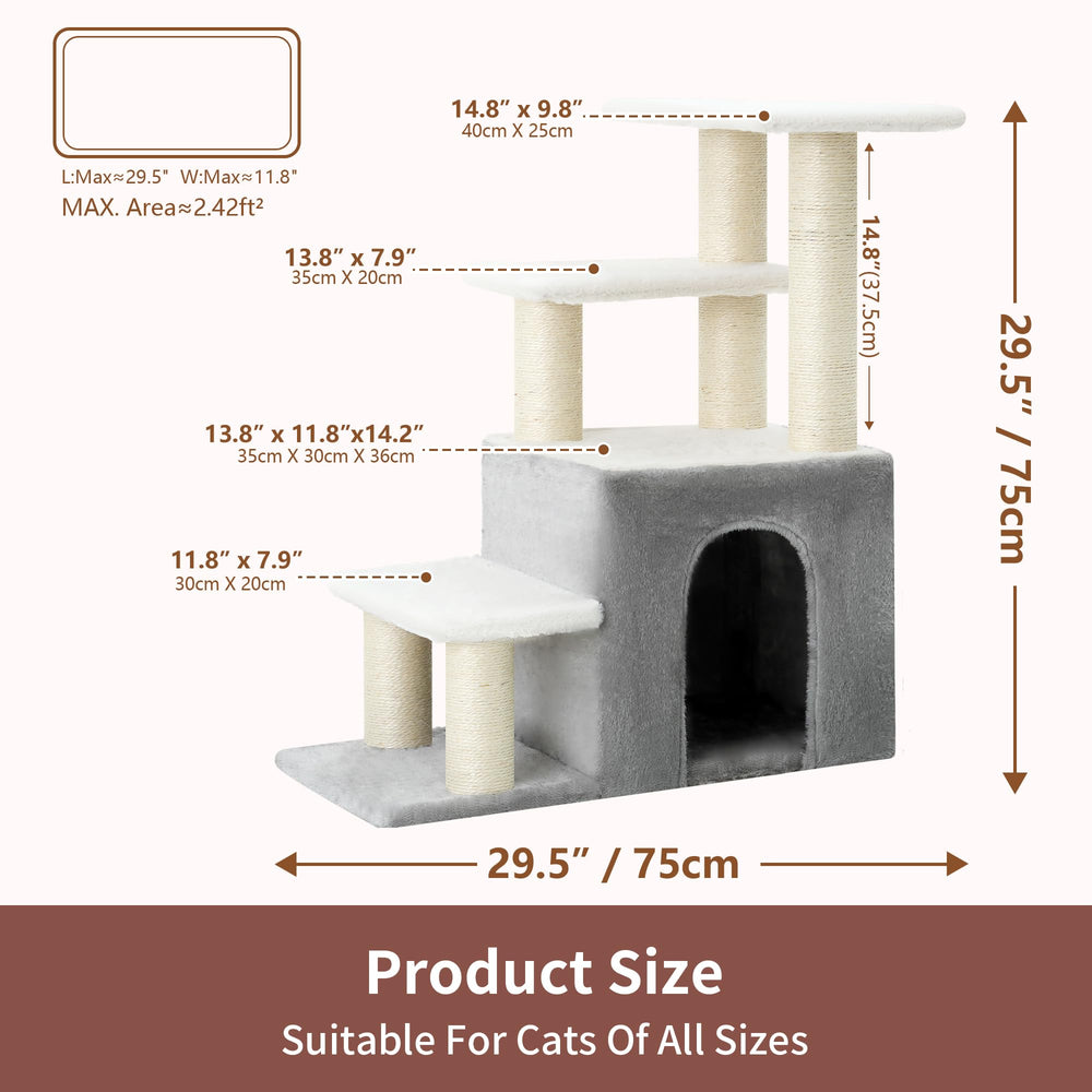 Heybly anti-tip base keeps the unit steady on floors.