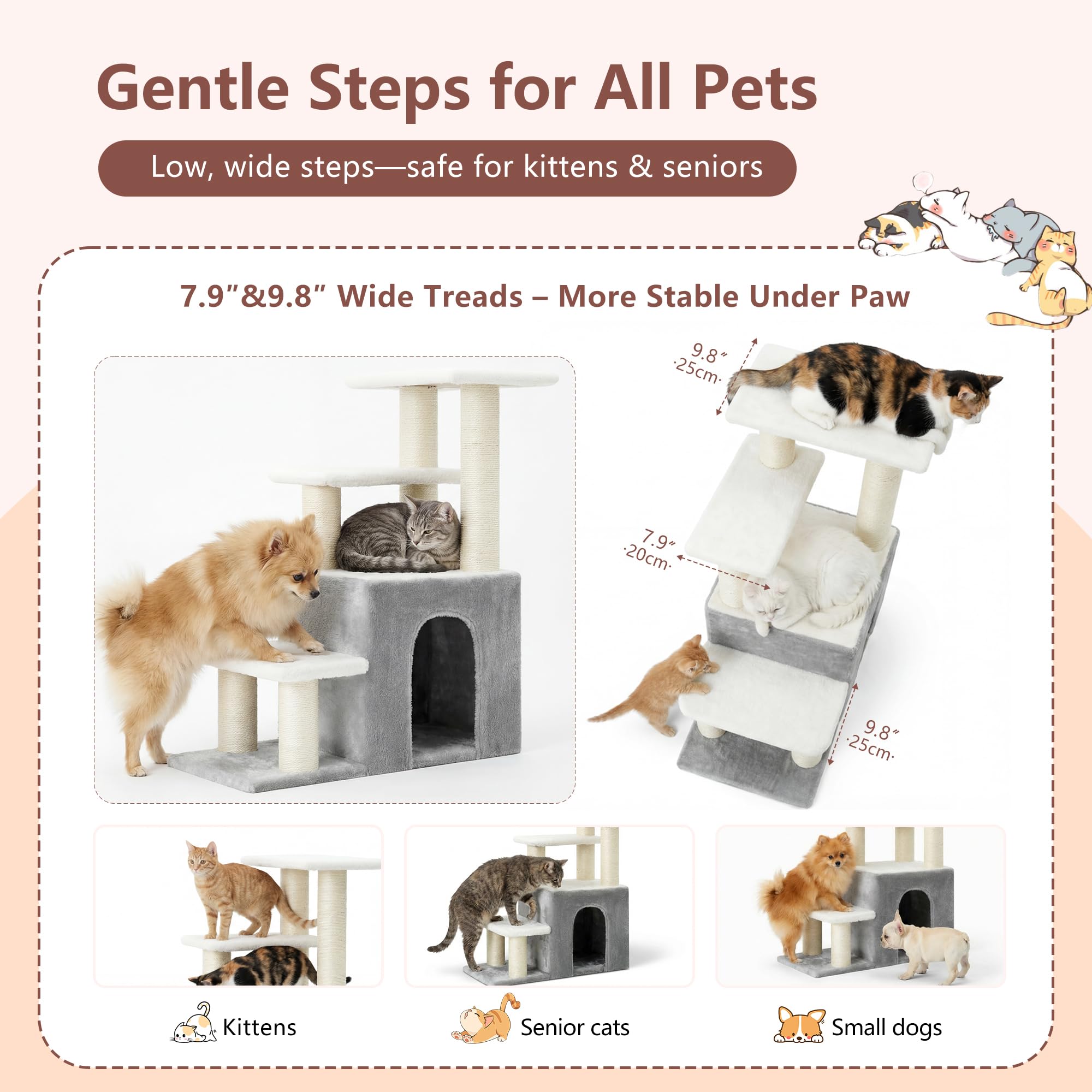 Heybly cat condo provides a cozy retreat for restful naps.