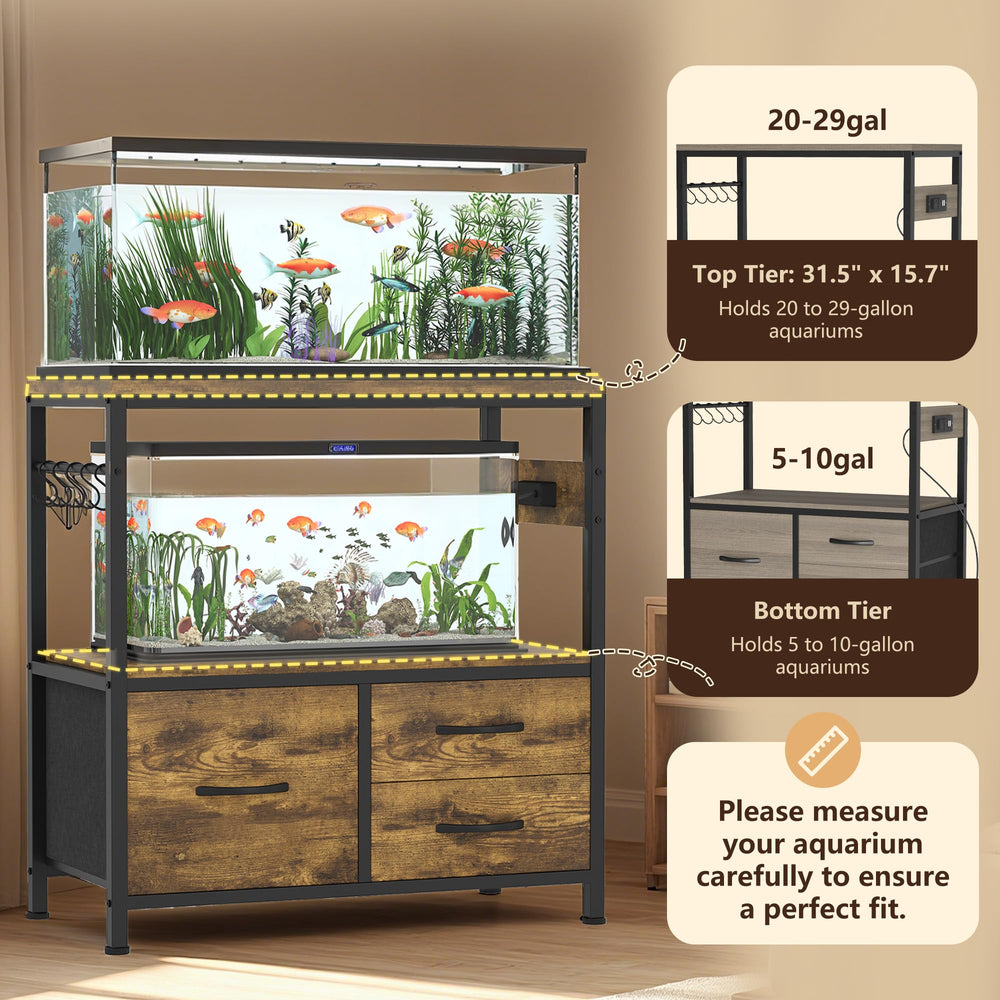 Heybly stand with drawers open shows organized storage for meds and tools.