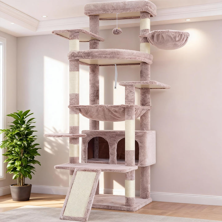 Heybly tall cat tree baseplate provides stable support for large cats