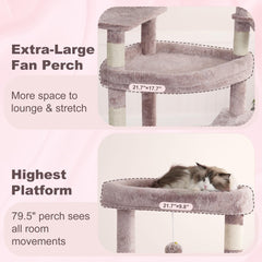 Heybly top perch area spacious lounging space for cats