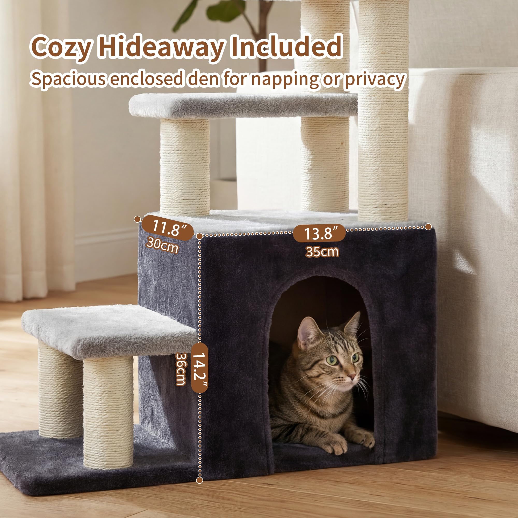 Heybly two-tone gray design blends with most home decors.