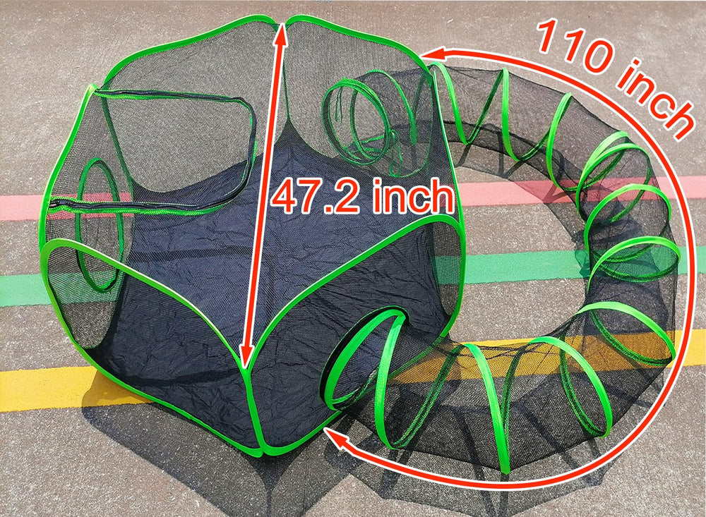 HEYHOME surround tunnel attachment demonstrates extended play space and easy access.