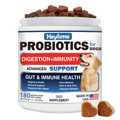 HEYISME probiotics for dogs bacon-chews, tasty daily gut support and flavor appeal