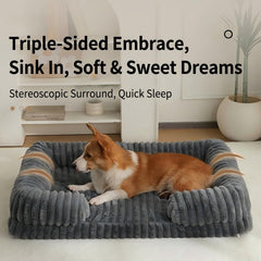 HEZOTCO cat bed plush faux fur texture feels warm.
