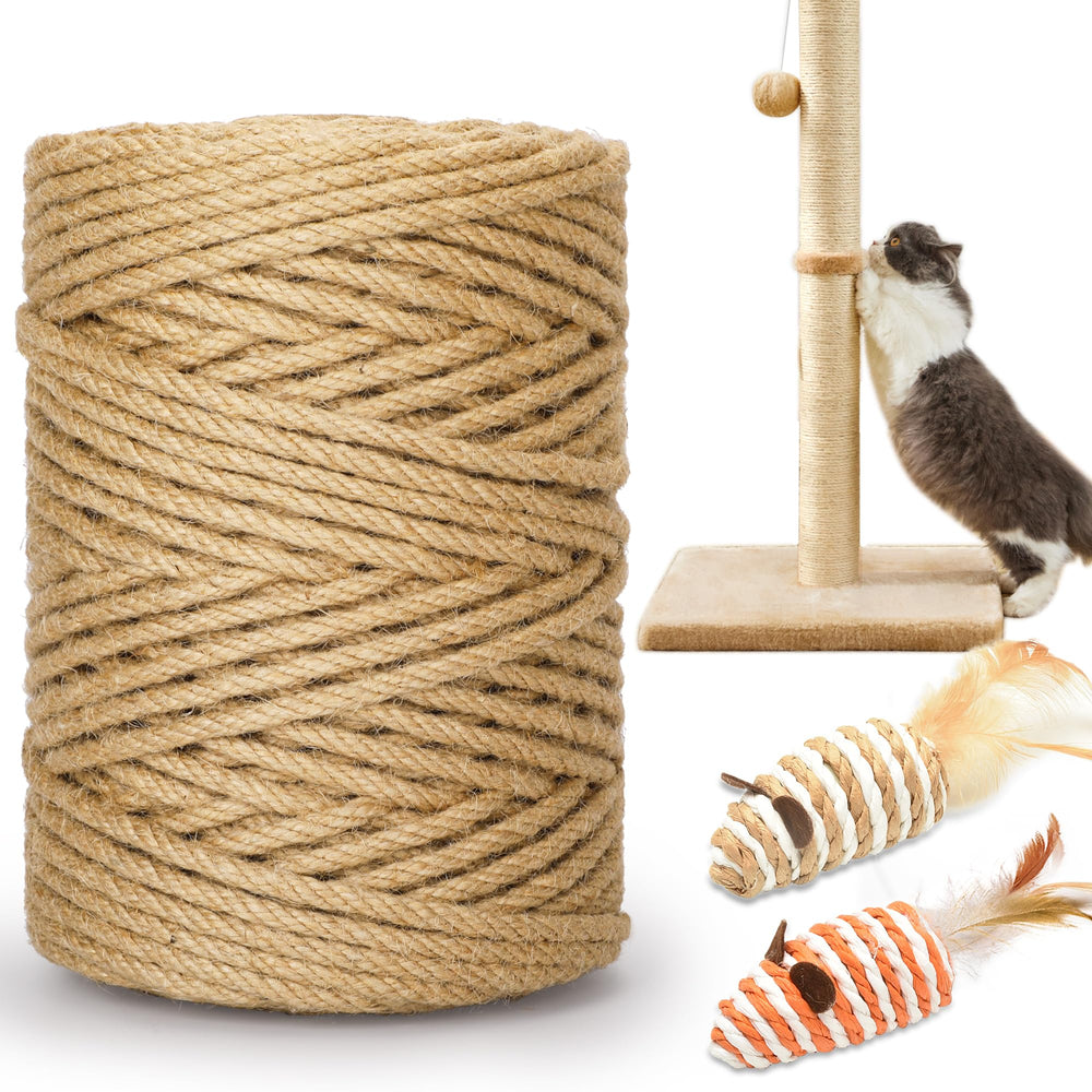 HezzLuv sisal rope 262ft length for long-lasting cat scratch projects