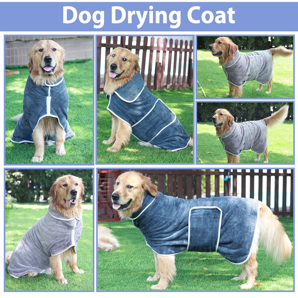 HhiMyOct dog bathrobe size-chart guides choosing the right fit for large dogs.