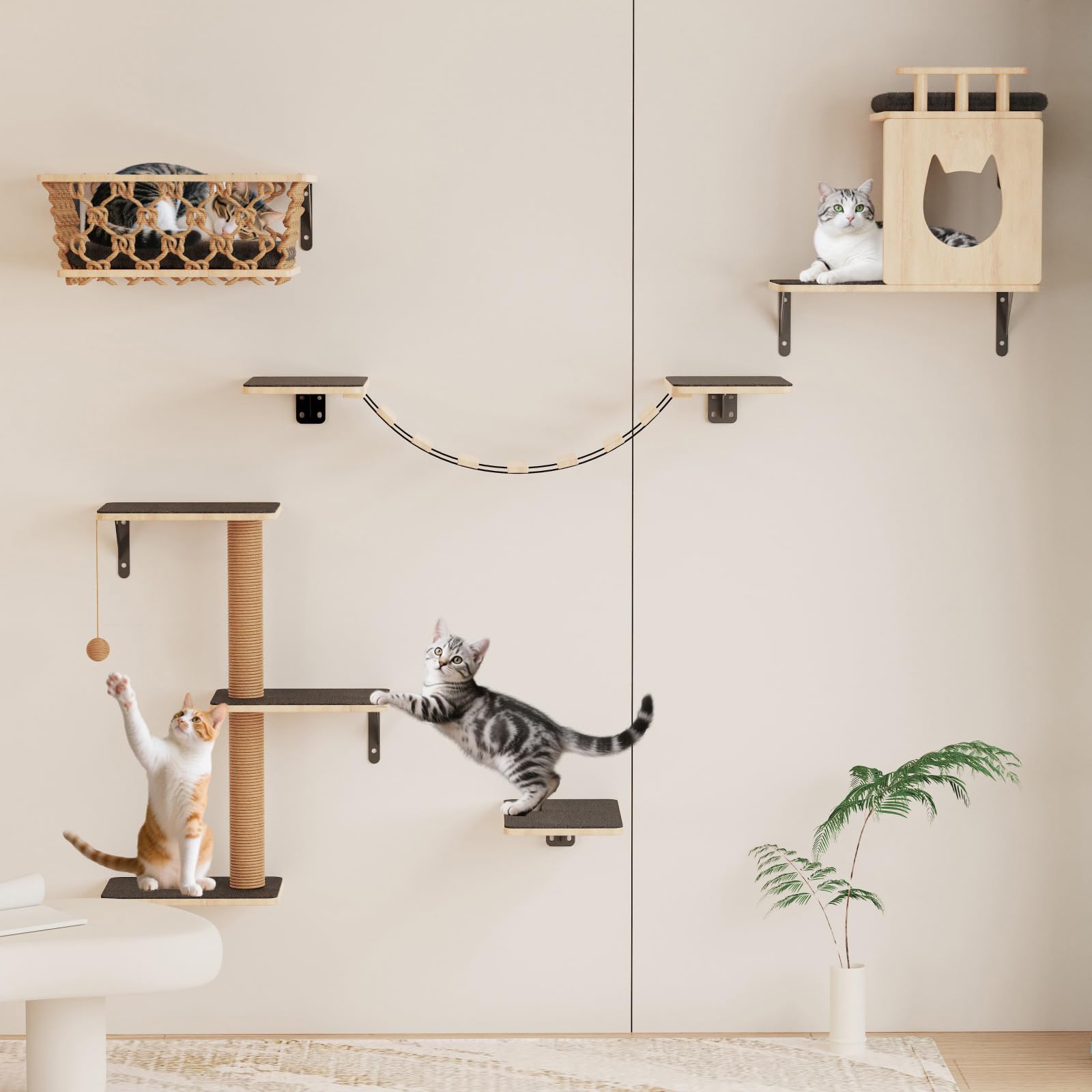 HHOFURN hammock detail provides a cozy resting perch for cats