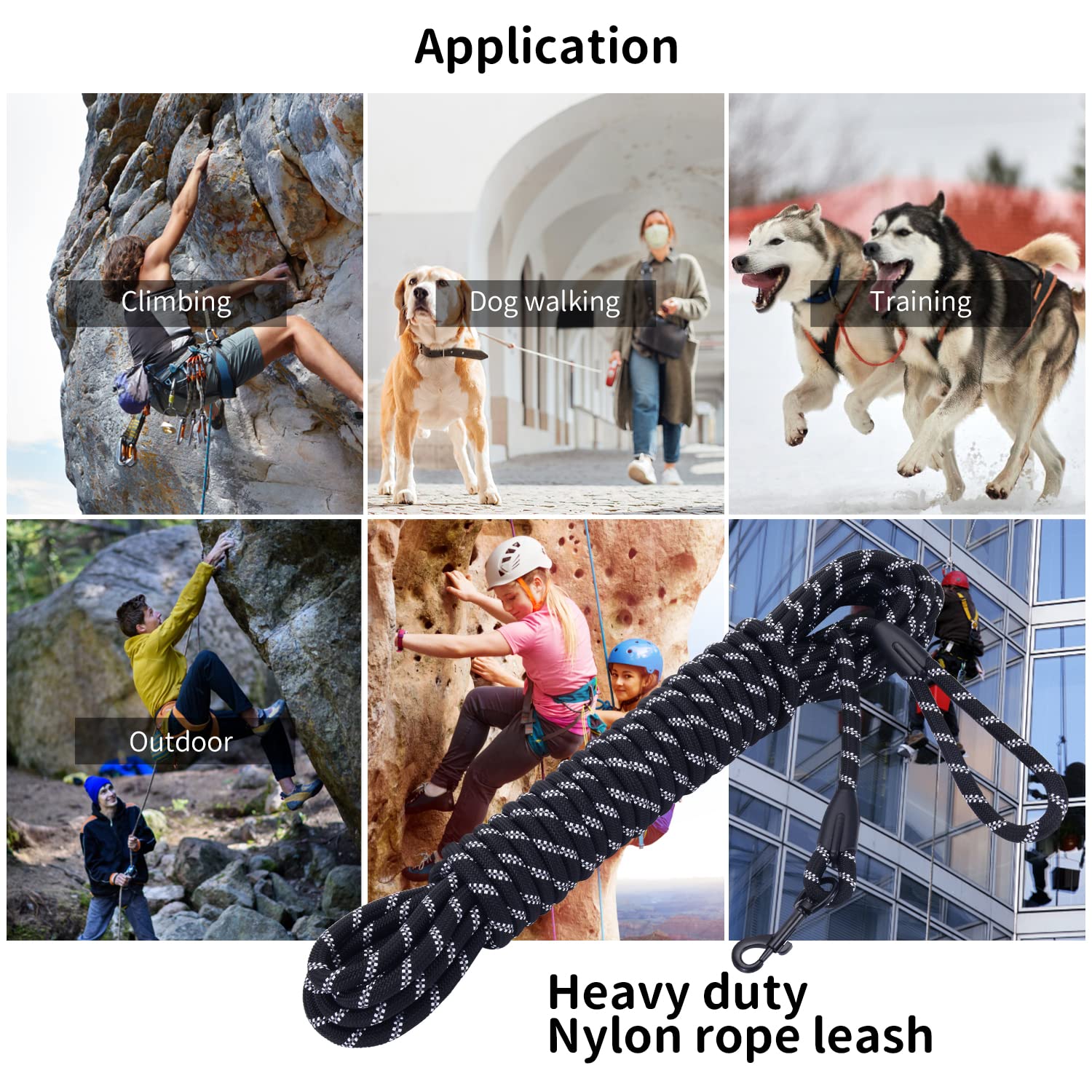 Hi Kiss long dog leash with swivel hook prevents tangles during recall and training sessions.