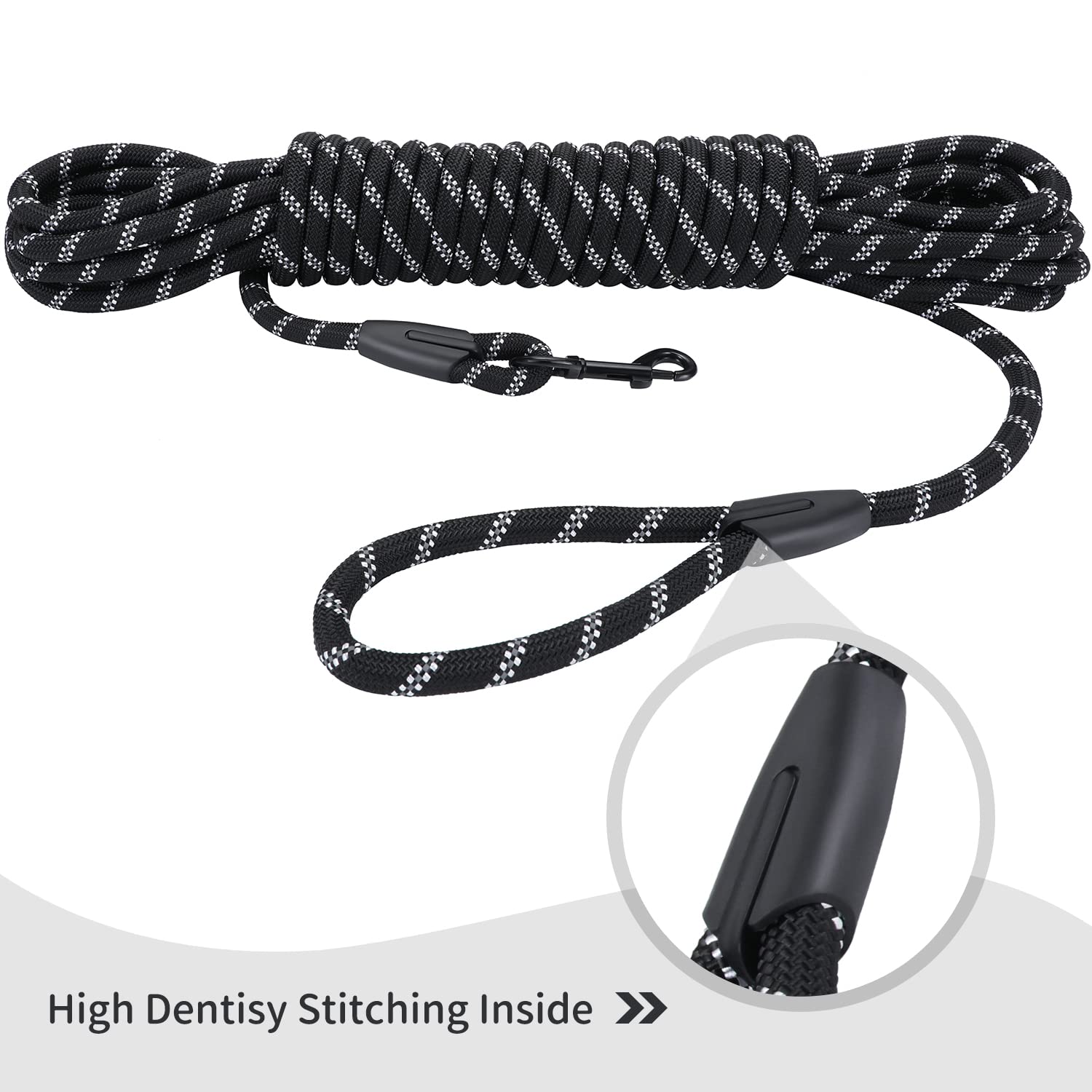Hi Kiss long leash supports dogs of all sizes for walking and exploring outdoors.