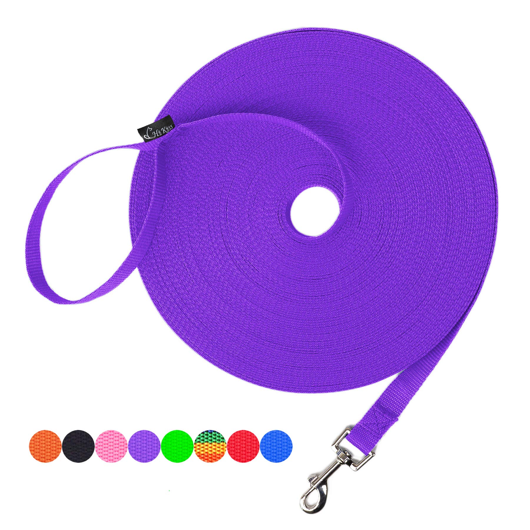 Hi Kiss recall training lead in purple ideal for safe 100ft recall practice