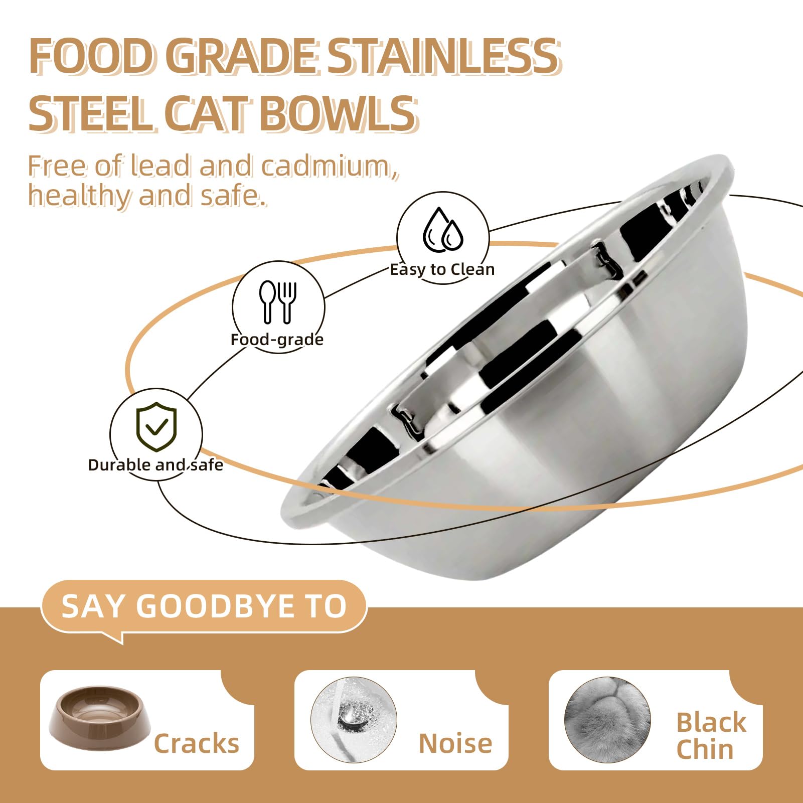 HIAIEVIY stainless steel bowls are durable and easy to clean.