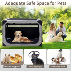Hiaksedt 3-door foldable dog crate offers 360° visibility and quick entry