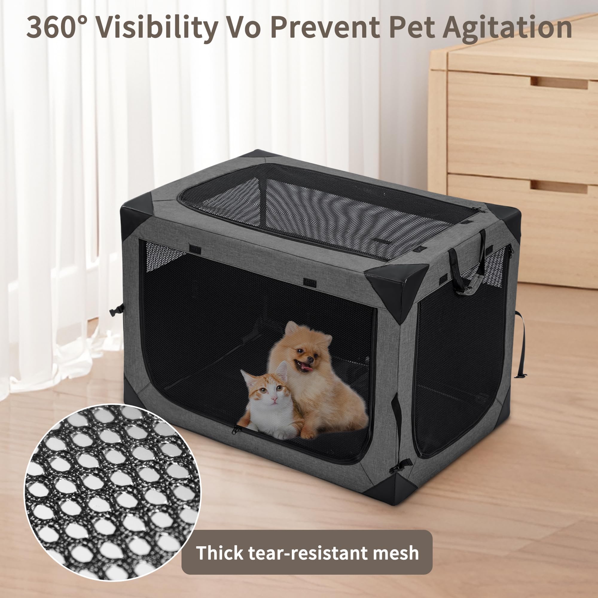Hiaksedt 36-inch dog crate ideal for crate training and resting spaces.