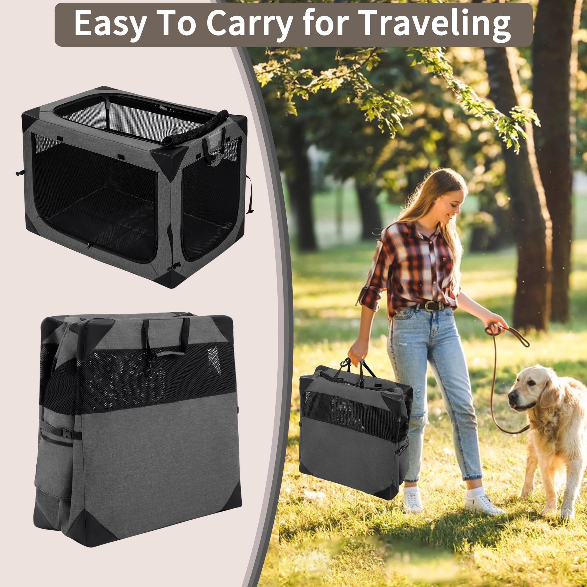 Hiaksedt soft crate with waterproof bottom cleans quickly after outdoor time.
