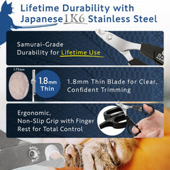HIBINO Samurai-Grade blades illustrate 2x sharper edge with less force