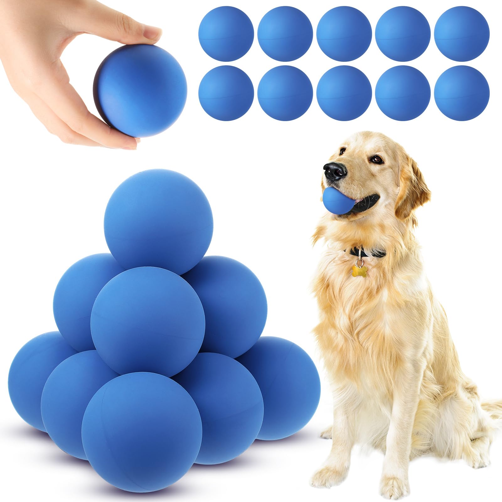 Hiboom 15 pack blue dog balls for visibility and easy retrieval during fetch