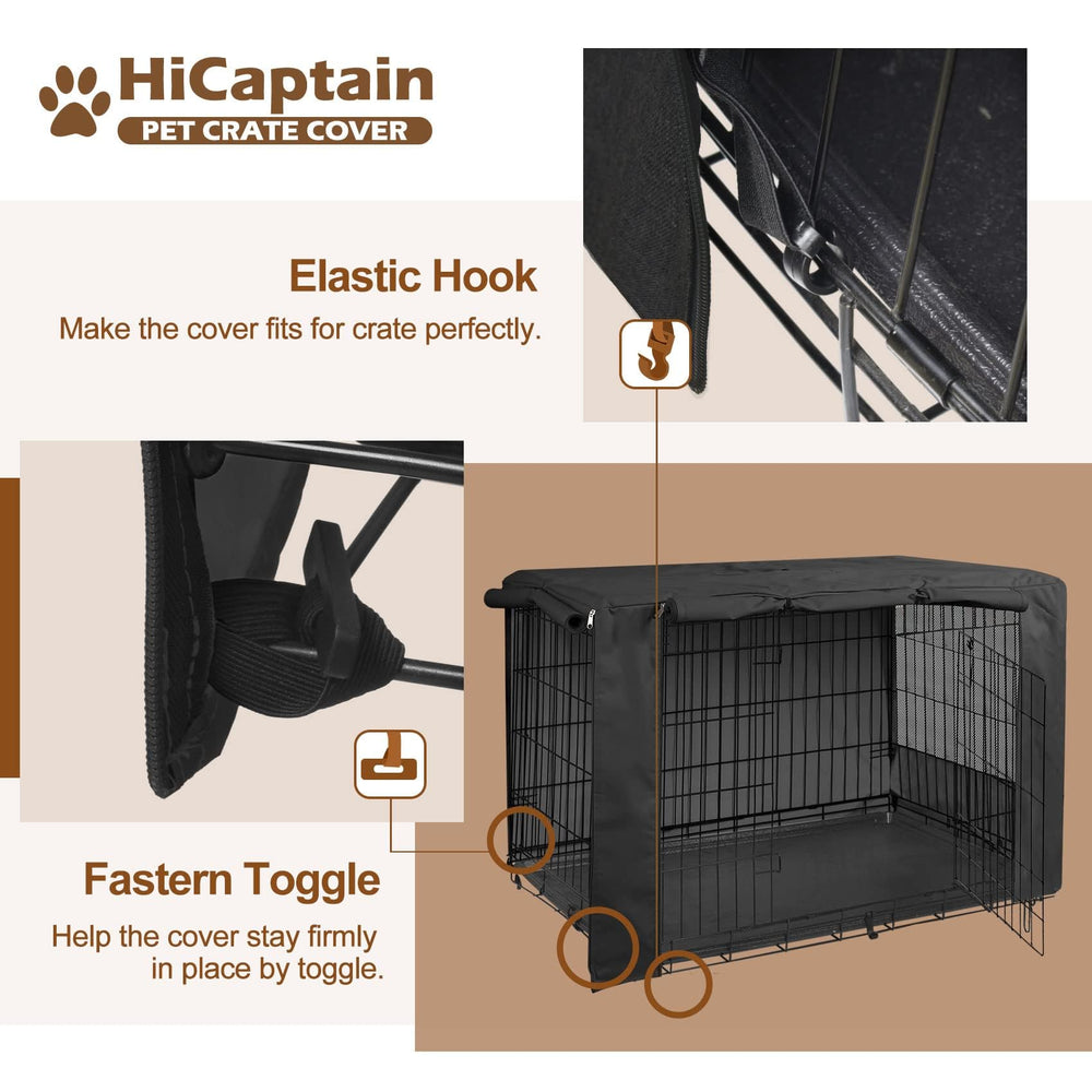 HiCaptain breathable crate cover 30-inch fit on standard crates with secure elastic toggles.