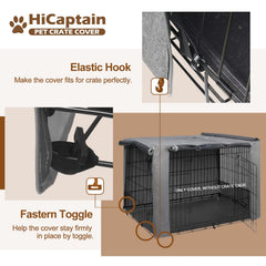 HiCaptain crate cover with dual zippered panels for flexible door openings
