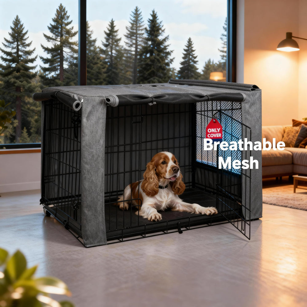 HiCaptain heavy-duty kennel cover in grey provides durable, weather-ready protection