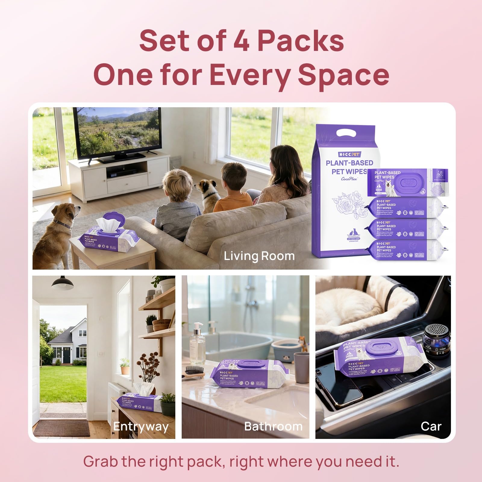 HICC PET Cleaning Wipes 400-count value pack for long-lasting use