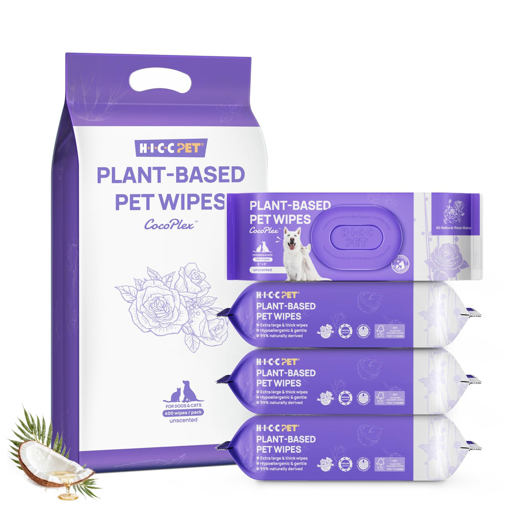 HICC PET Cleaning Wipes packaging unscented for scent-sensitive pets