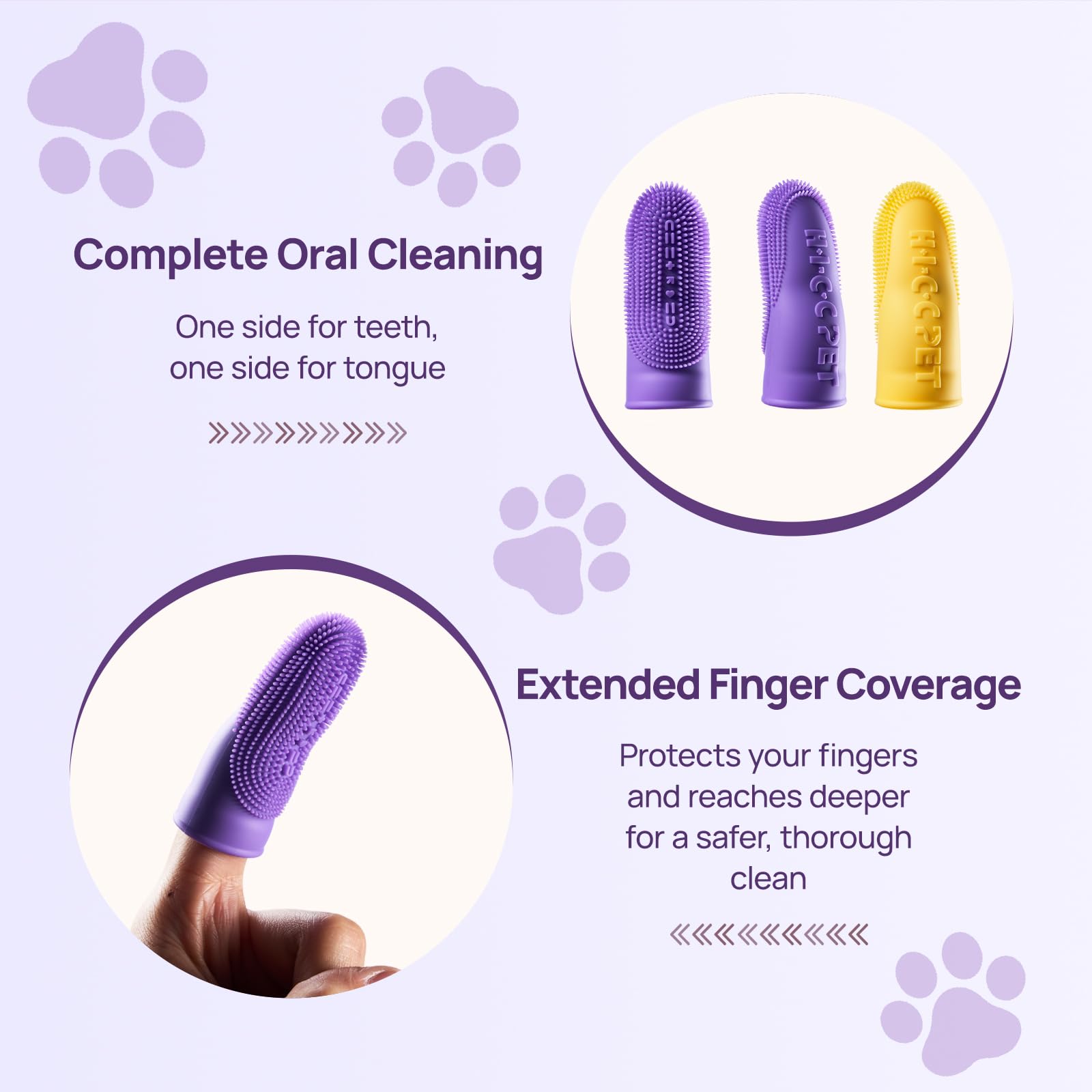 HICC PET 360 degree design for deeper, broad dental cleaning