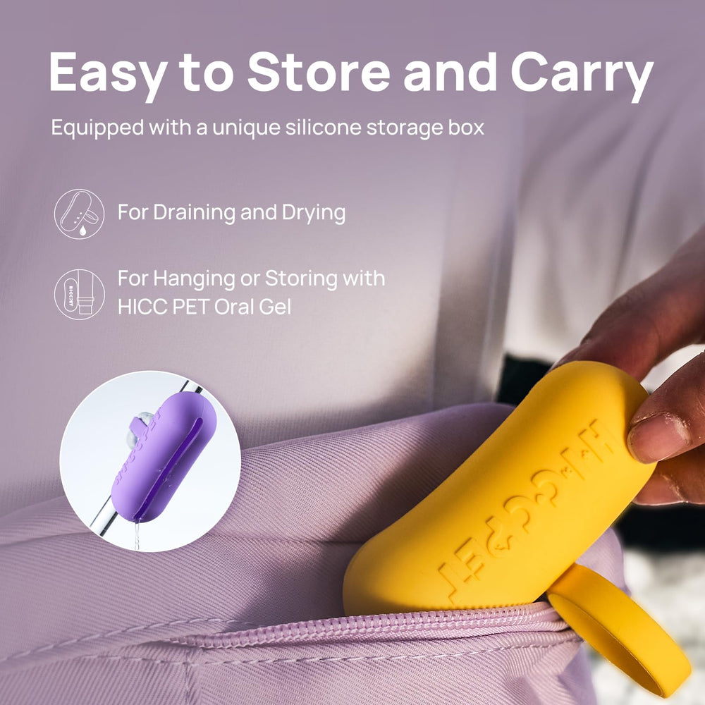 HICC PET soft silicone material reduces irritation during brushing