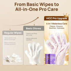 HICC PET Glove Wipes Pro cat face care during grooming