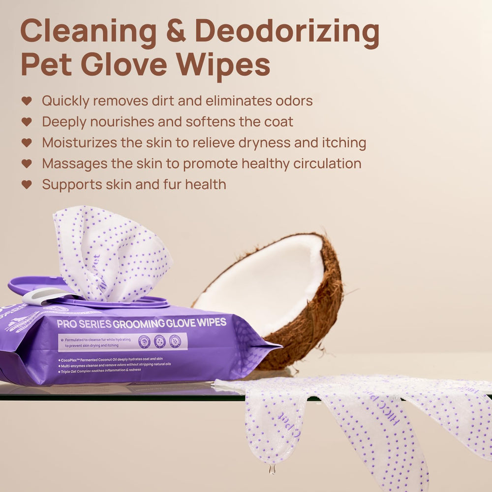 HICC PET Glove Wipes Pro Series pearl-textured side softens sensitive areas