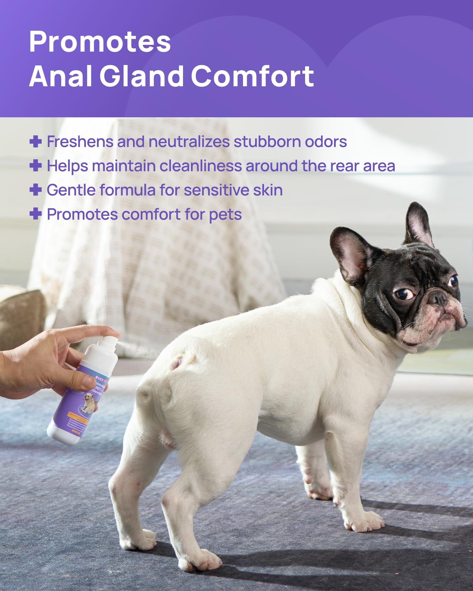 HICC PET Precision mist nozzle evenly coats the anal area for quick, localized coverage.
