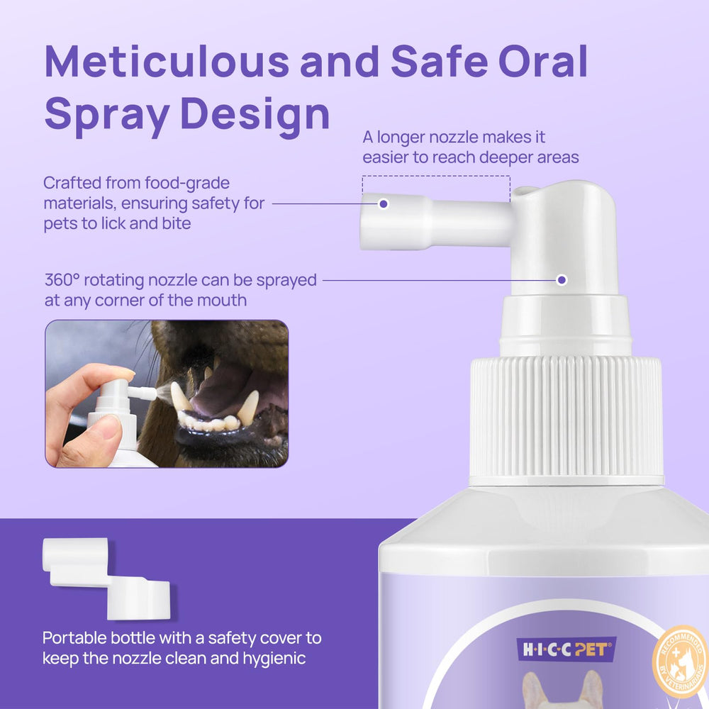 HICC PET bottle illustrating safe, lick-friendly oral care for all ages