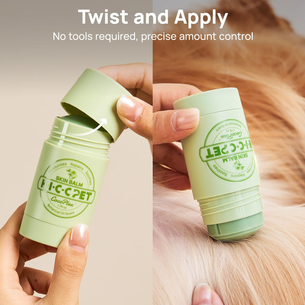 HICC PET Skin Balm applied to a hot spot area