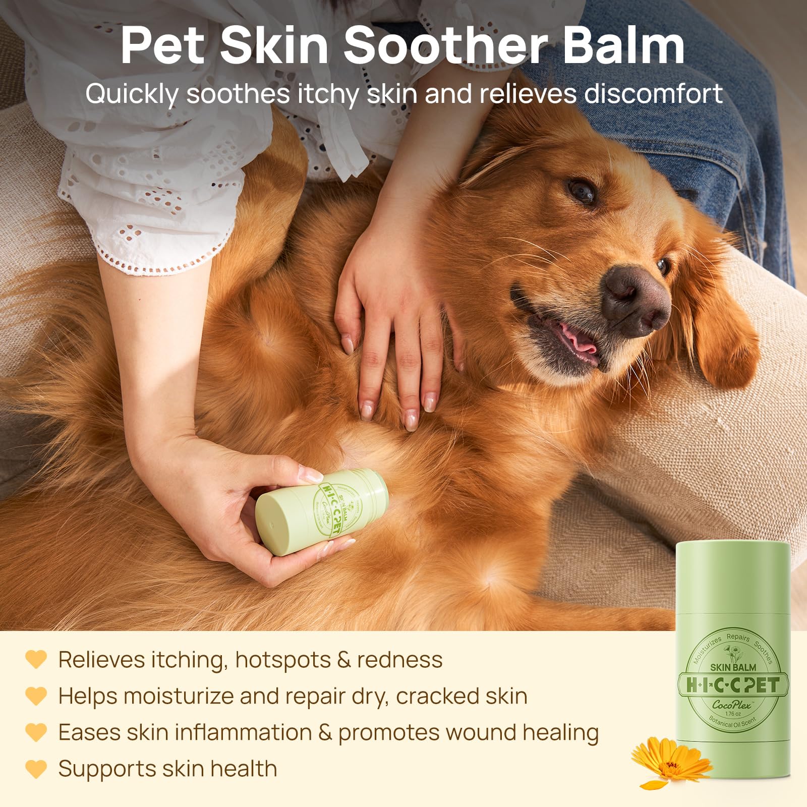 Creamy texture of HICC PET Skin Balm shown up close