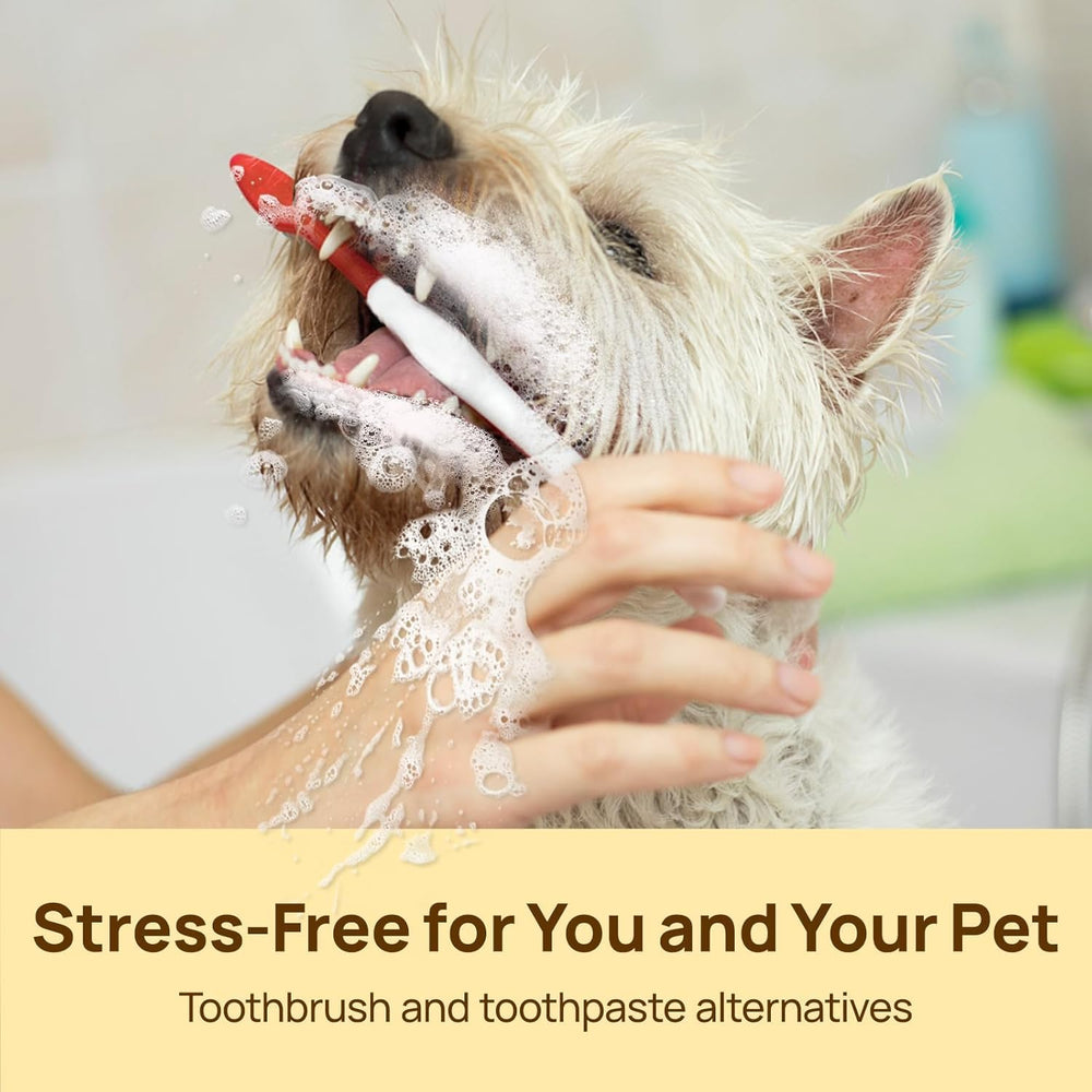 HICC Pet Teeth Cleaning Wipes use coconut oil technology for sensitive mouths.